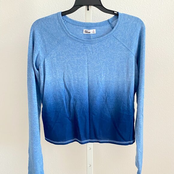 Epic Threads Big Girls Blue Ombre Long Sleeve Soft Knit Sweatshirt Size XL - Picture 2 of 3